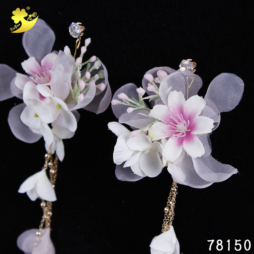 Wedding accessories and earrings for Japanese and Korean brides, forest-themed exotic style, star street style, model catwalk, fashionable fabric accessories pic 18