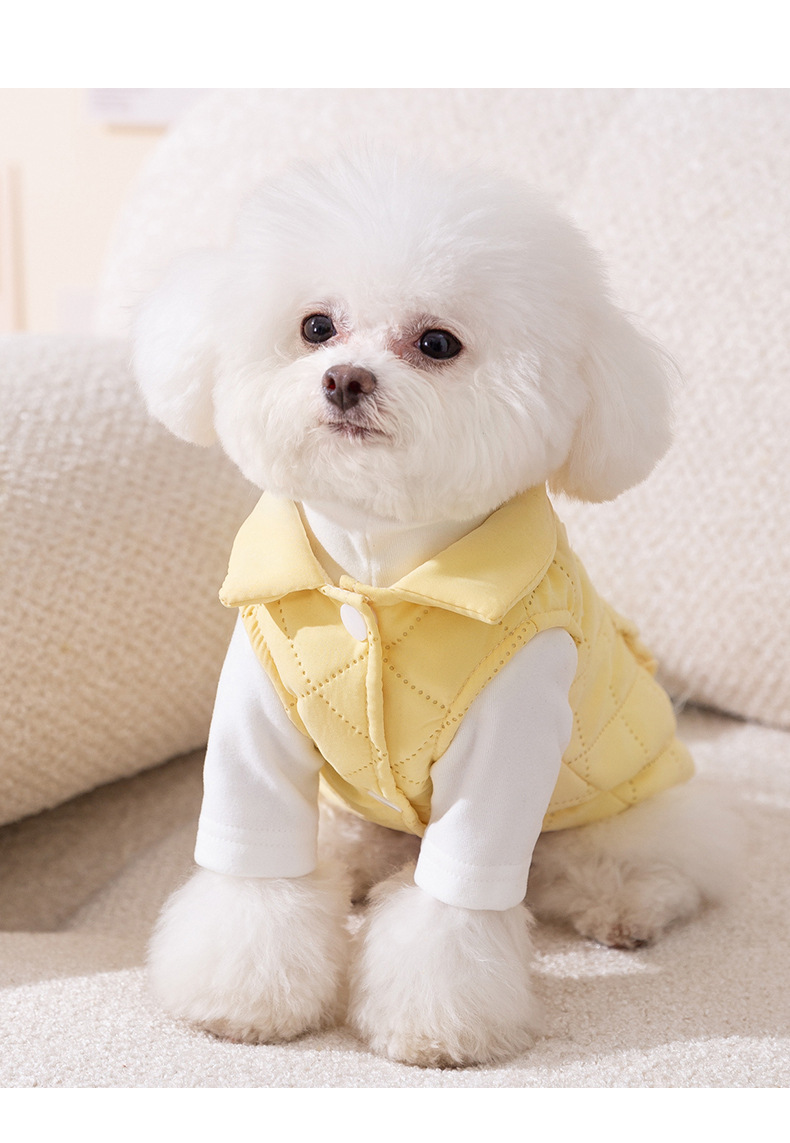 秋冬款小狗狗衣服加厚马甲泰迪比熊小型犬可牵引猫咪宠物保暖服装详情7