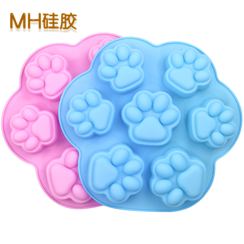 明昊 7连大小猫爪 硅胶蛋糕模具 手工皂模 果冻模具 夹心面包模详情6