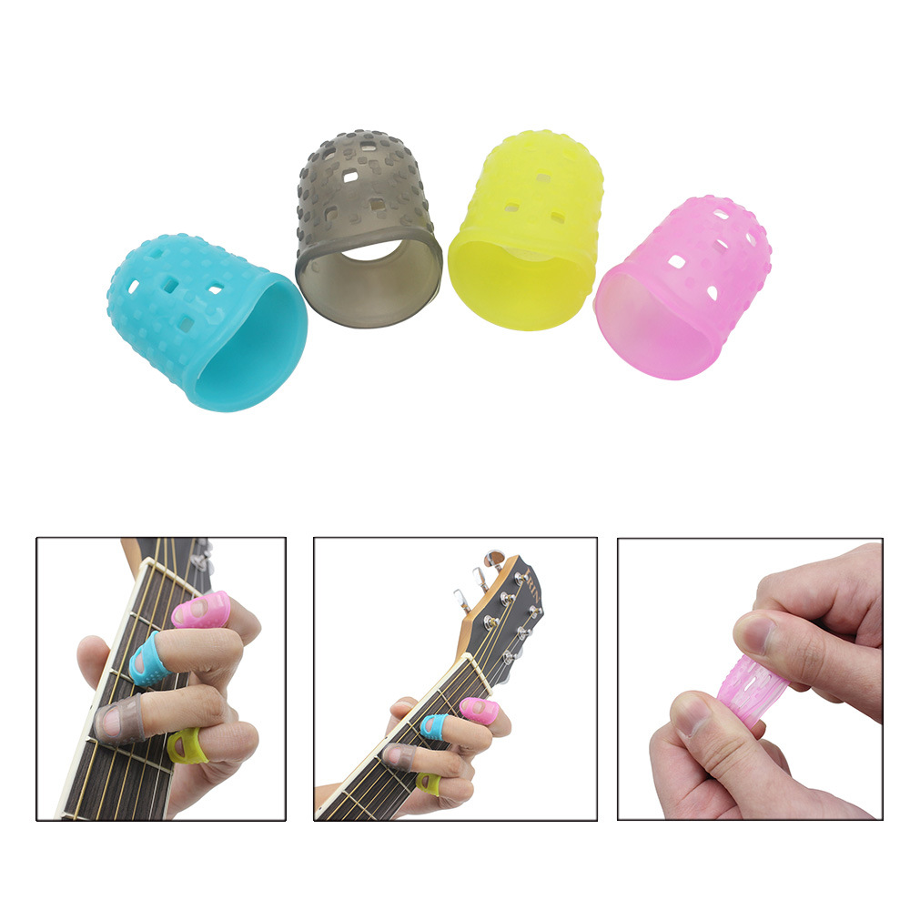 Silicone guitar finger guards, guitar finger protectors, anti-slip and wear-resistant, four-color set, finger guards, musical instrument accessories pic 8