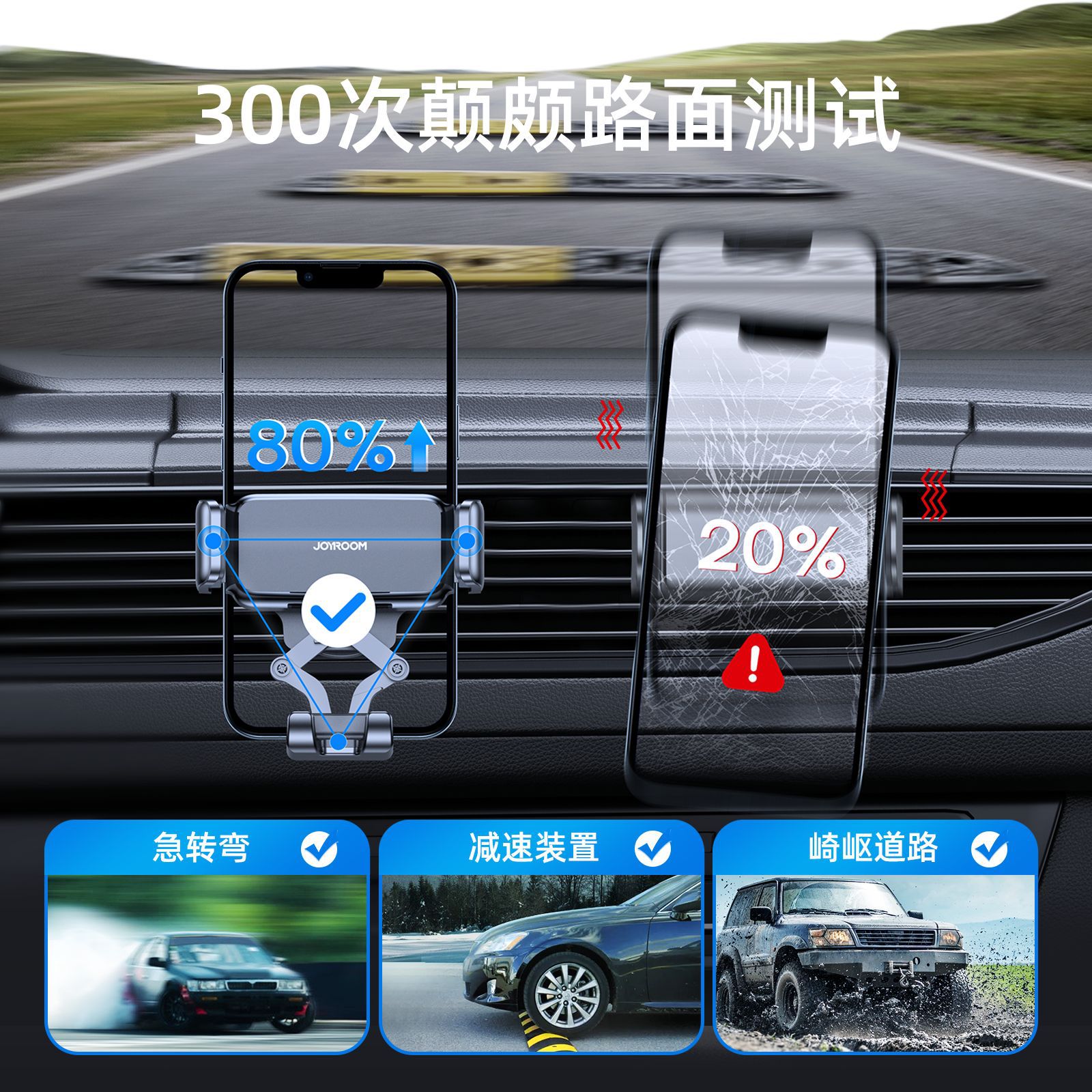 机乐堂车载手机重力支架汽车出风口仪表台导航折叠设计详情8