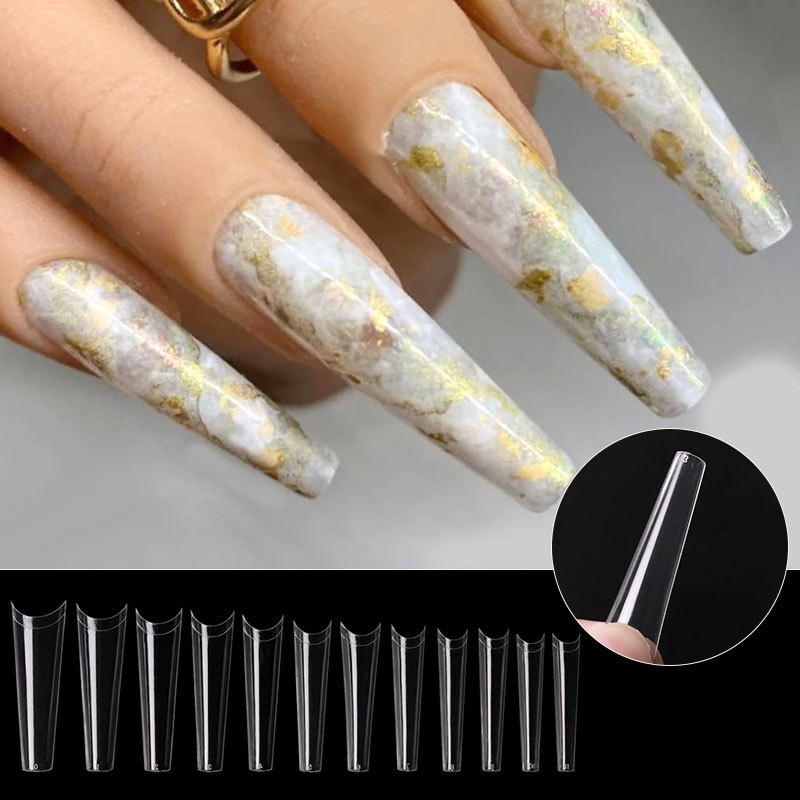 Cross-border nail art pieces, Denim Nail MAX 240 pieces box set, transparent natural color French flat-head denim nail pieces shanilak pic 11