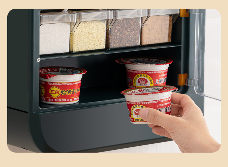 The multi-functional drawer-type seasoning box for the kitchen, the wall-mounted kitchen storage rack without drilling holes, and the double-knife chopstick storage rack pic 8