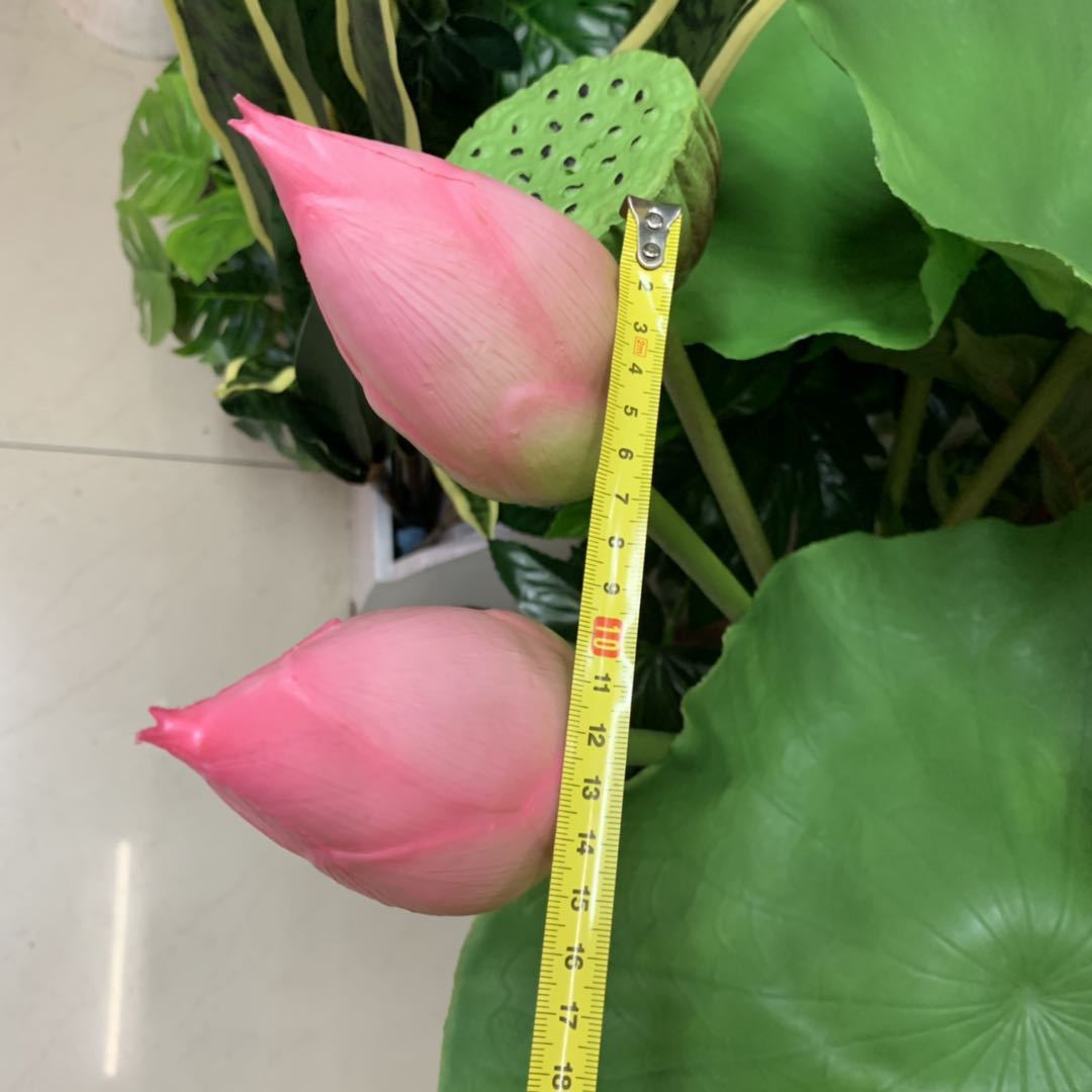 Simulated stem lotus, pu lotus leaf, hand-felt lotus, plastic lotus bud, lotus pod, Chinese rural style Buddhist hall decorative flower pic 8