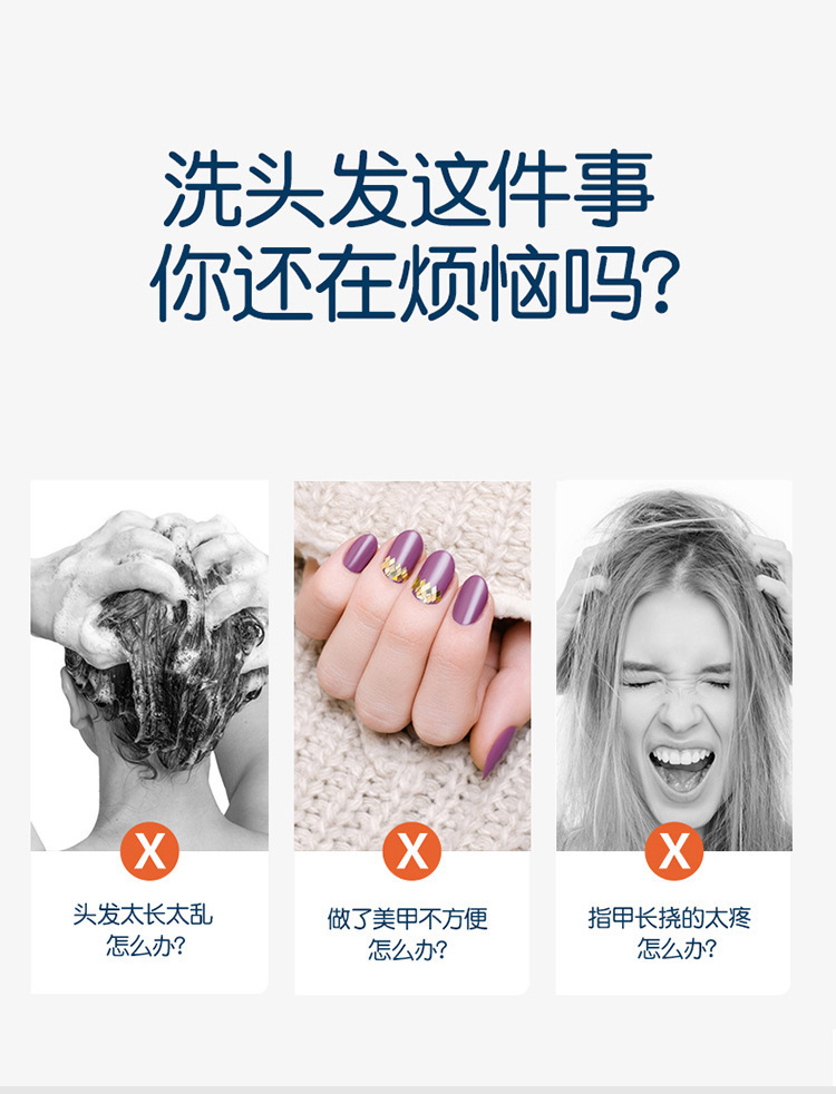 Silicone massage shampoo brush, portable handheld household comb, scalp massage cushion shampoo brush, massage comb wholesale pic 3