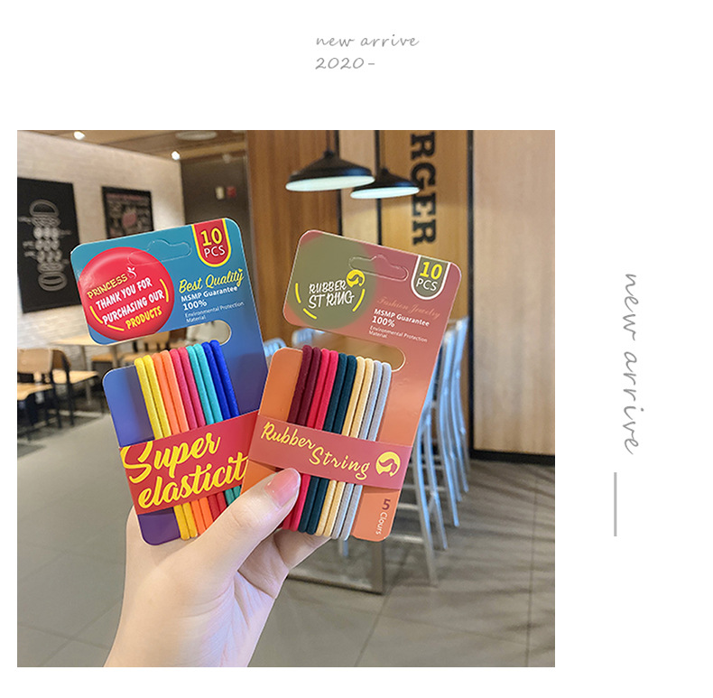 The new Korean version high-elasticity hair band with a basic solid color in the ins style is a popular and simple daily hair band pic 9