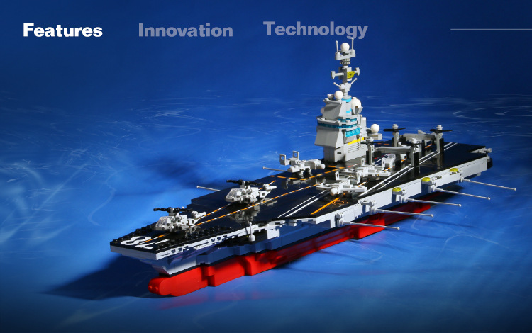 Military-themed Ford aircraft carrier building block toy for educational boys compatible with Lego blocks pic 11