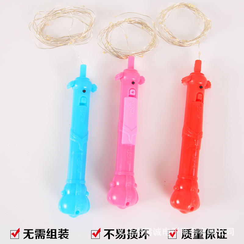 夜市地推二节手持波波球发光闪光带灯摆摊两节手柄闪彩高亮送电池详情6