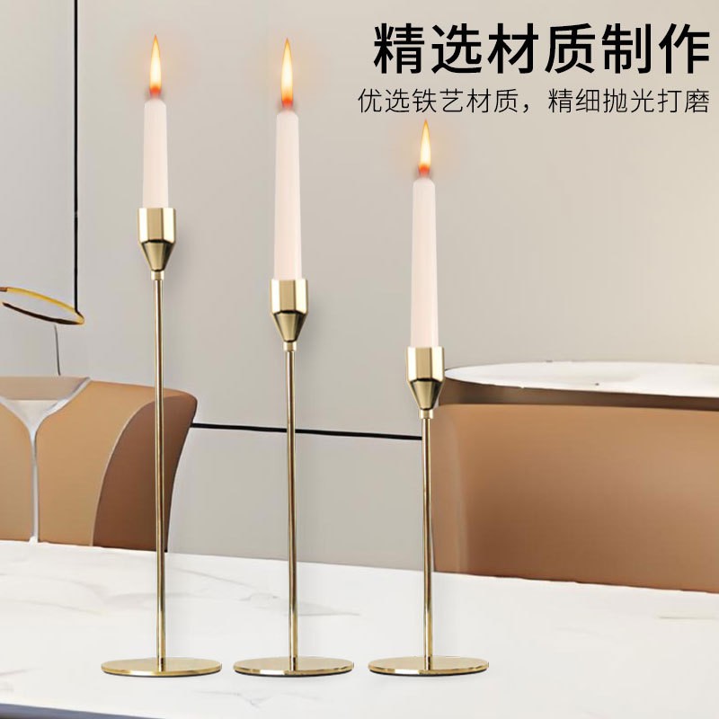 Cross-border best-selling candlesticks, iron candlestick sets of three, European-style candlesticks, candlelight dinner candle holders, ornaments, candle tools pic 8