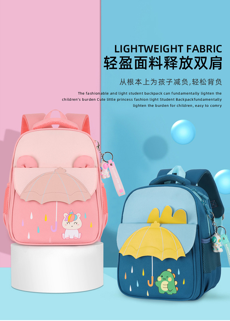 New color-matched cartoon backpack for middle and large classes of primary school students, as well as backpacks for boys and girls in preschool classes pic 1