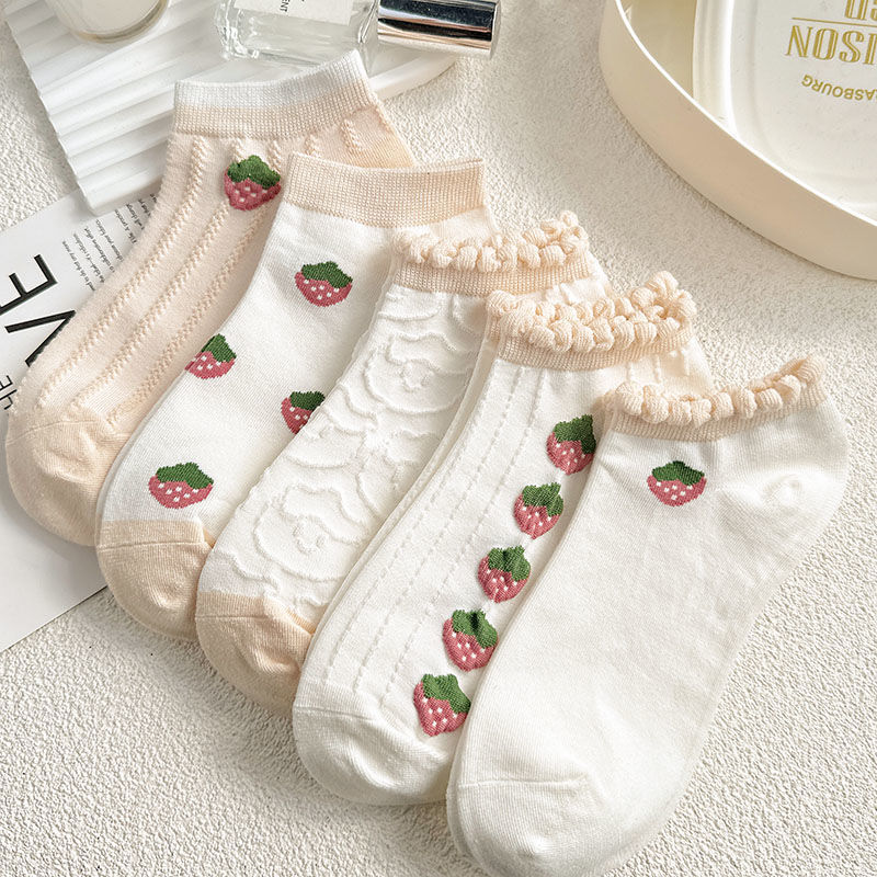 袜子地摊一件代发船袜女春夏花边短袜低腰浅口可爱少女学生袜百搭休闲潮袜一件代发详情16