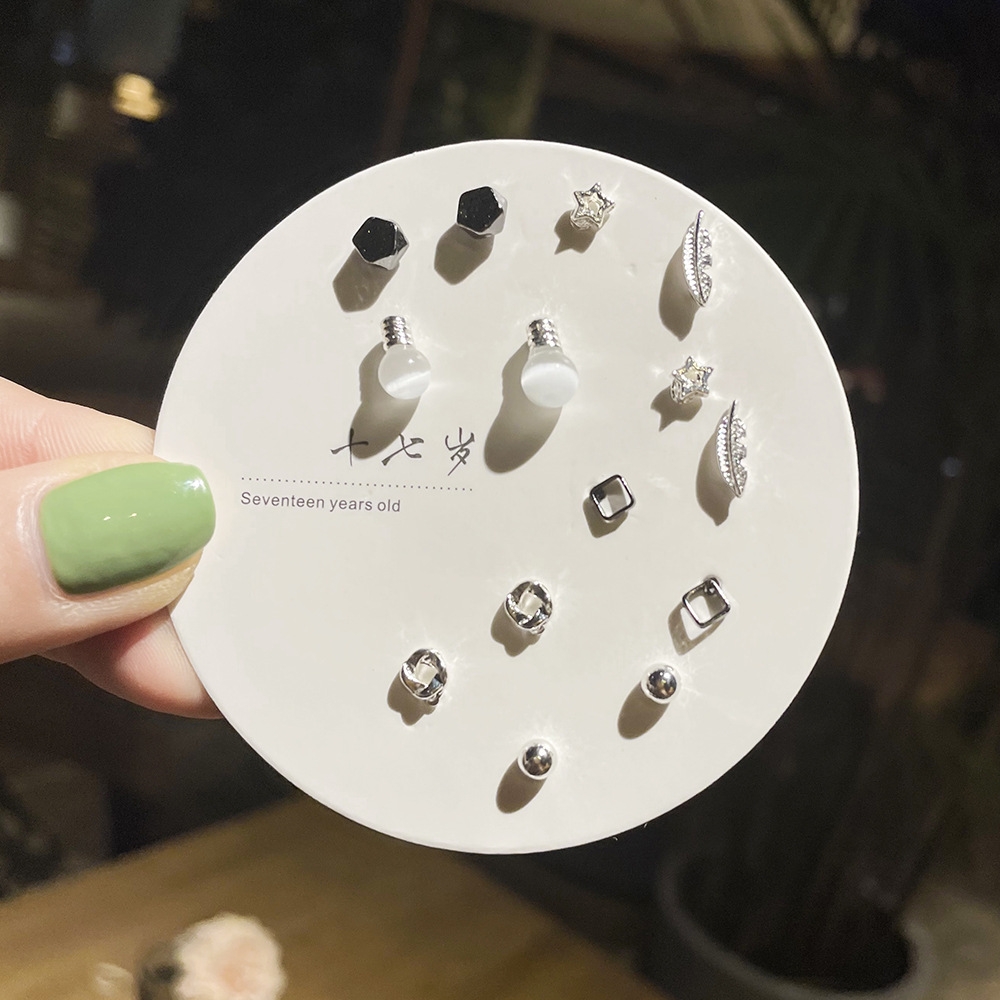 Exquisite and compact one-week stud set of earrings, 2023 new trendy and simple S925 earrings for women pic 35