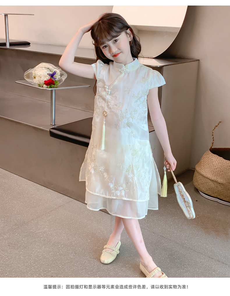 国潮女童夏装旗袍裙2025夏季新款儿童洋气裙子中大童中国风短袖连衣裙详情10