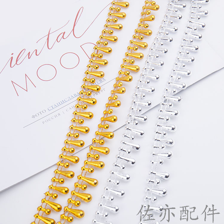 Wholesale of 6*10 water drop gilded silver wire beaded dance hand silk flower costumes, Christmas handicrafts and accessories pic 125