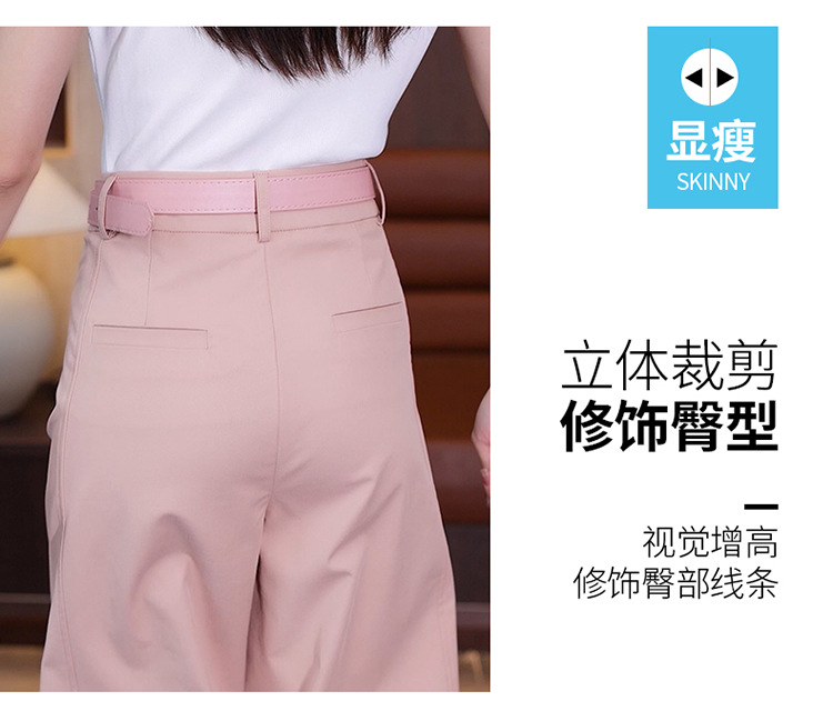天丝棉九分裤女2024夏季新款高腰显瘦休闲裤直筒宽松西装阔腿裤子详情6