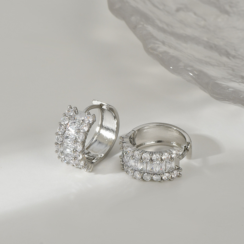 跨境货源微镶锆石气质耳环女小众设计感几何C形耳饰ins风百搭耳扣详情5