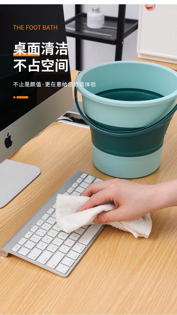 折叠水桶户外手提钓鱼桶大号车载旅行洗车桶家用便携加厚塑料桶01070详情13