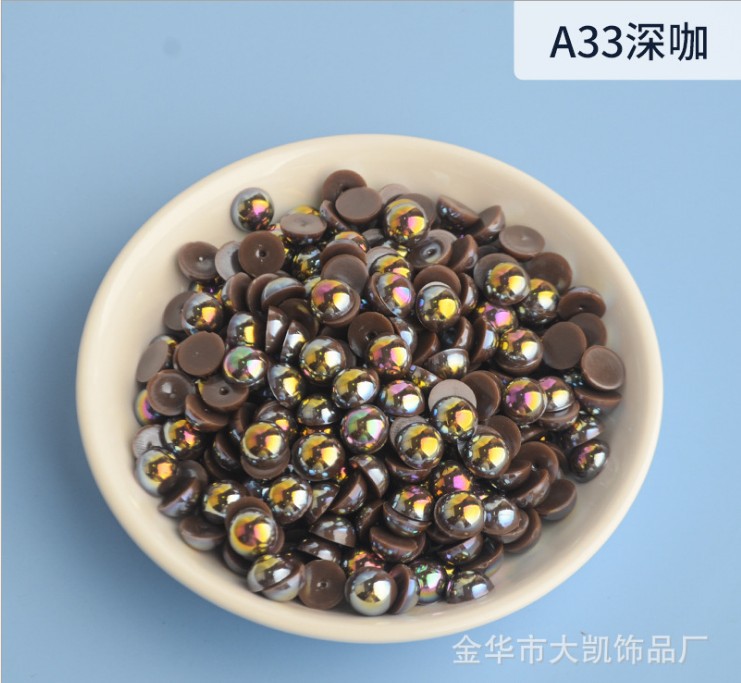 AB Water Lily, AB semi-circular pearl, mobile beauty, AB semi-circular pearl, diy nail art, pearl accessories, flat bottom pic 28