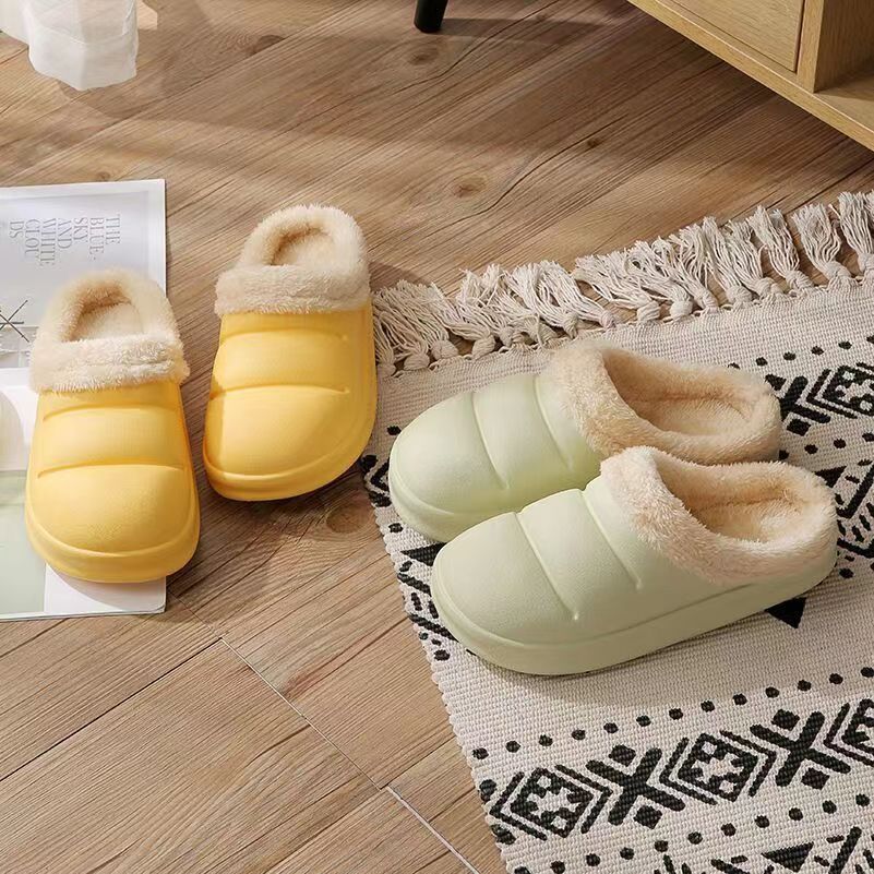 跨境批发现货棉拖鞋女秋冬季家居室内保暖厚底冬天防水毛绒棉鞋男详情23