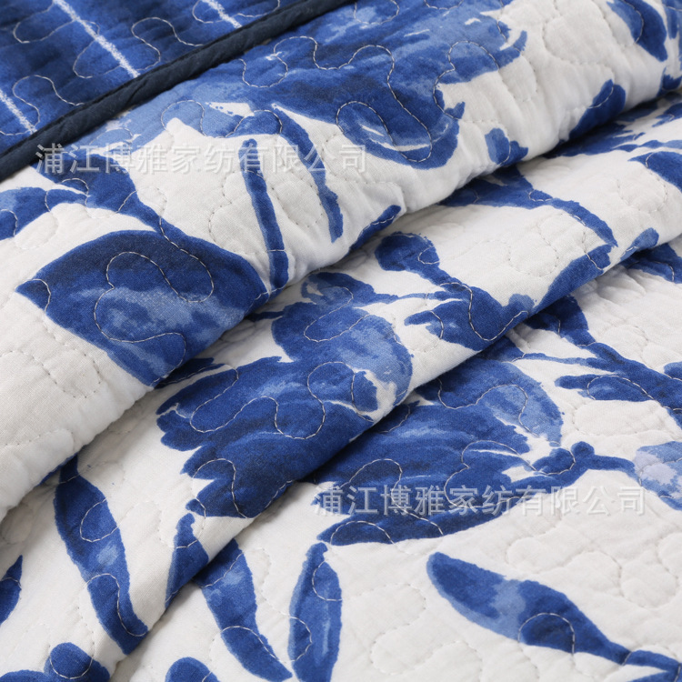 Export Amazon supplies pure cotton bed covers, quilted floral washed quilts, three-piece sets, quilted quilt factory wholesale pic 13