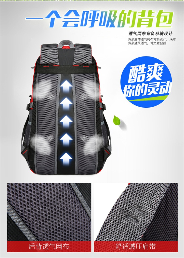 供应新款简约户外登山包男女双肩包运动书包休闲旅行旅游背包详情4