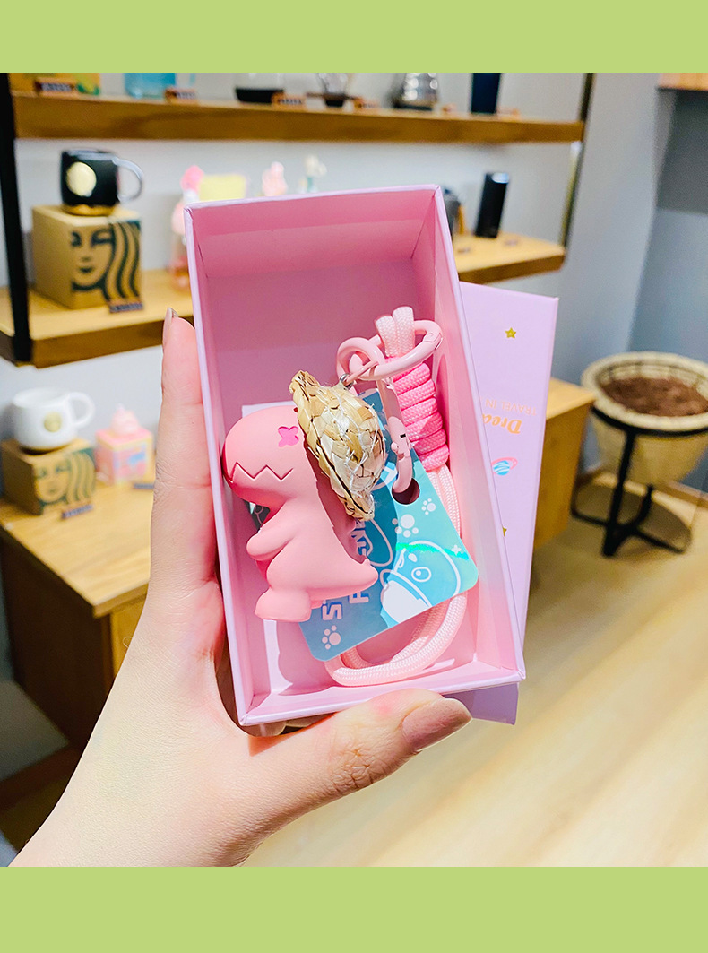 可爱树脂草帽恐龙钥匙扣精致包包钥匙链挂饰情侣礼物饰品挂件批发详情17