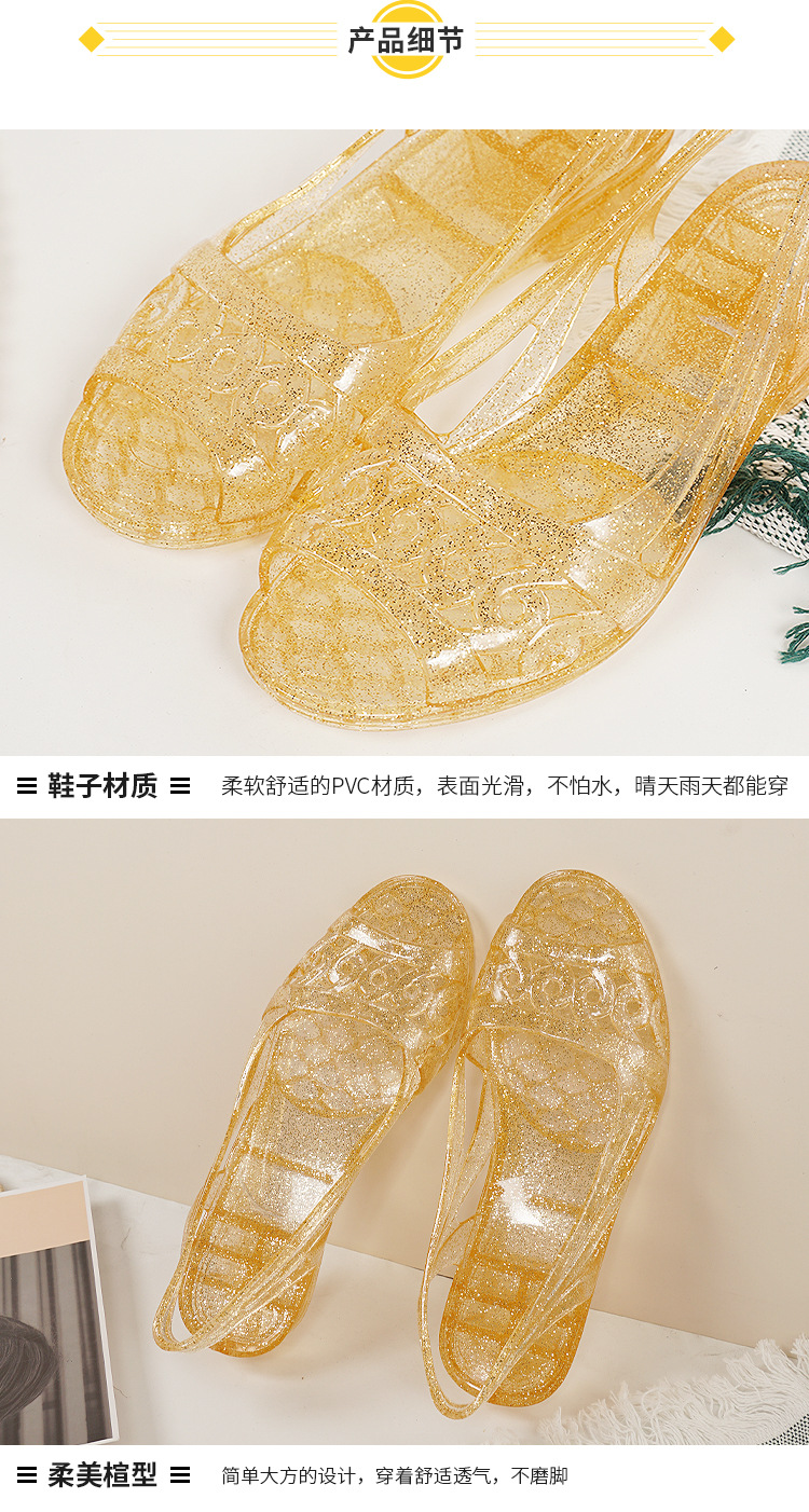 夏季洞洞鞋女坡跟休闲时尚鱼嘴塑胶凉鞋女软底防滑学生沙滩工作鞋详情3