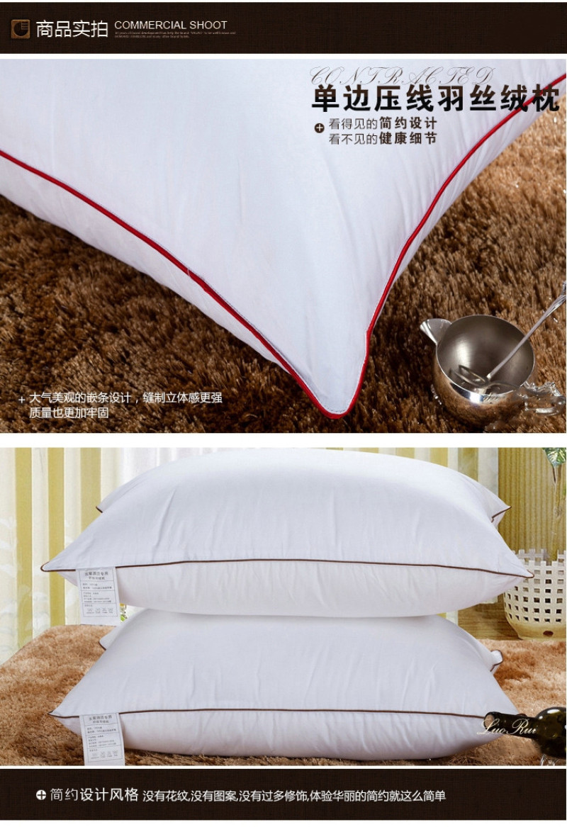 Hotel all-cotton pillow core, genuine adult household feather velvet pillow, hotel bedding feather velvet pillow core pic 17