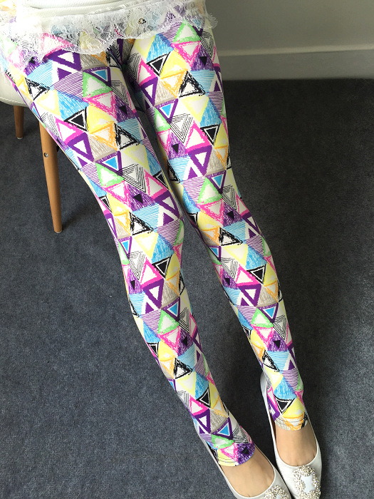 New spring dress, large-sized stretch, colorful star graffiti, personalized leggings for women pic 68