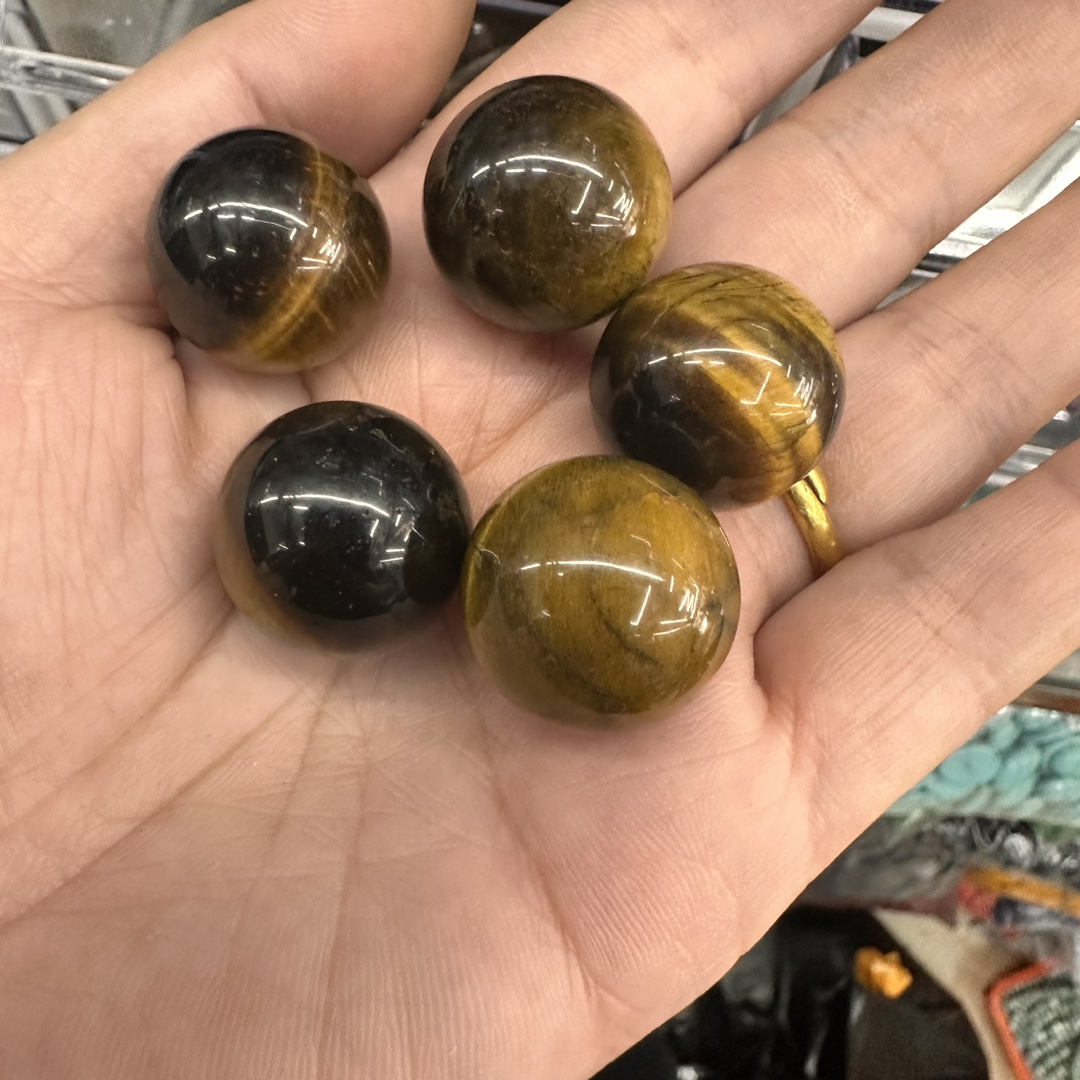 批发天然石水晶玛瑙20mm圆球无孔diy珠石头圆珠珠子珠宝配饰配件详情3