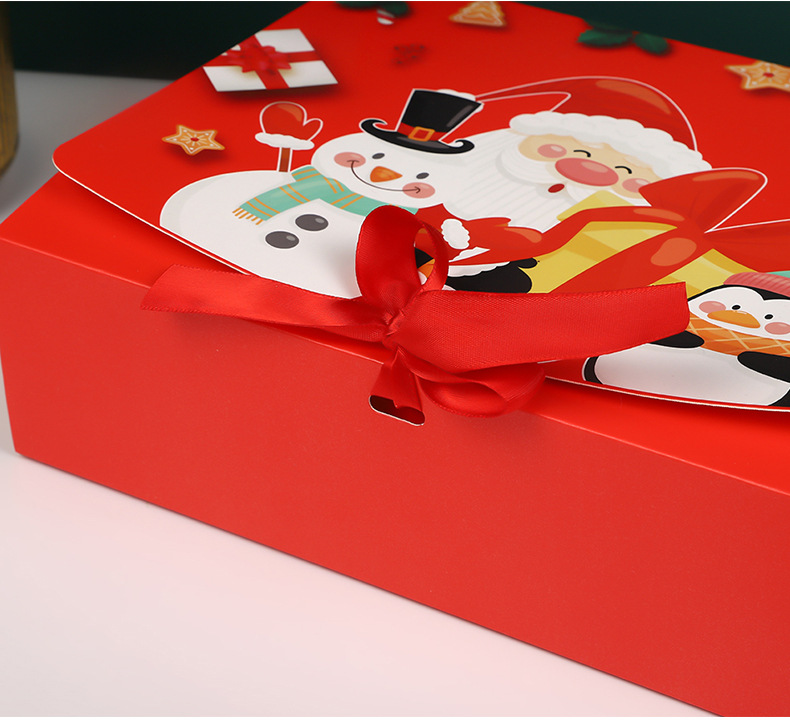 跨境蝴蝶结圣诞礼品盒平安夜糖果礼物苹果盒圣诞送礼礼品包装空盒详情13
