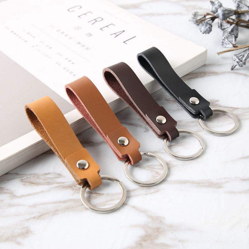 Wholesale of PU keychains, creative key chains, leather keychains, pendants, business gifts, leather car key ropes pic 1