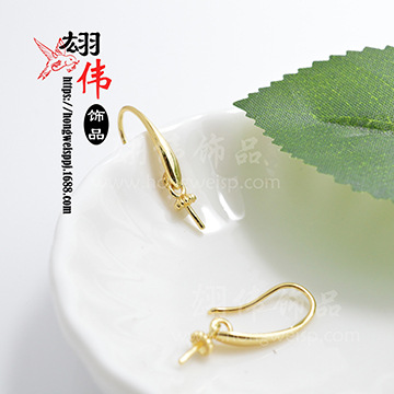 Wholesale of popular 18K gold copper-plated simple smooth ear hook DIY earrings in Europe and America 07 pic 5