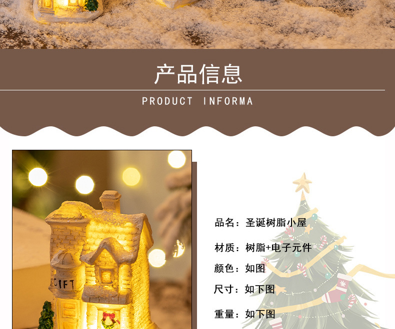 Christmas decorations, Christmas resin small houses, LED illuminated houses, Christmas micro-landscape ornaments, Christmas gifts pic 2