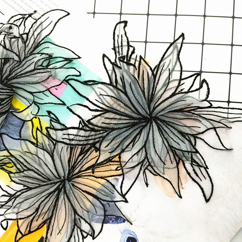 Factory direct sales of milk silk black and white mesh fabric, lace, water-soluble mesh, flower clothing, accessories and accessories, best-selling new products pic 2
