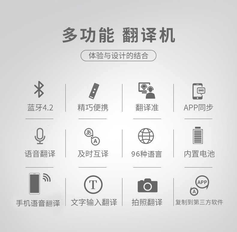 T8+铝合金智能翻译便捷式录音拍照翻译44种语言互译跨国翻译机详情2