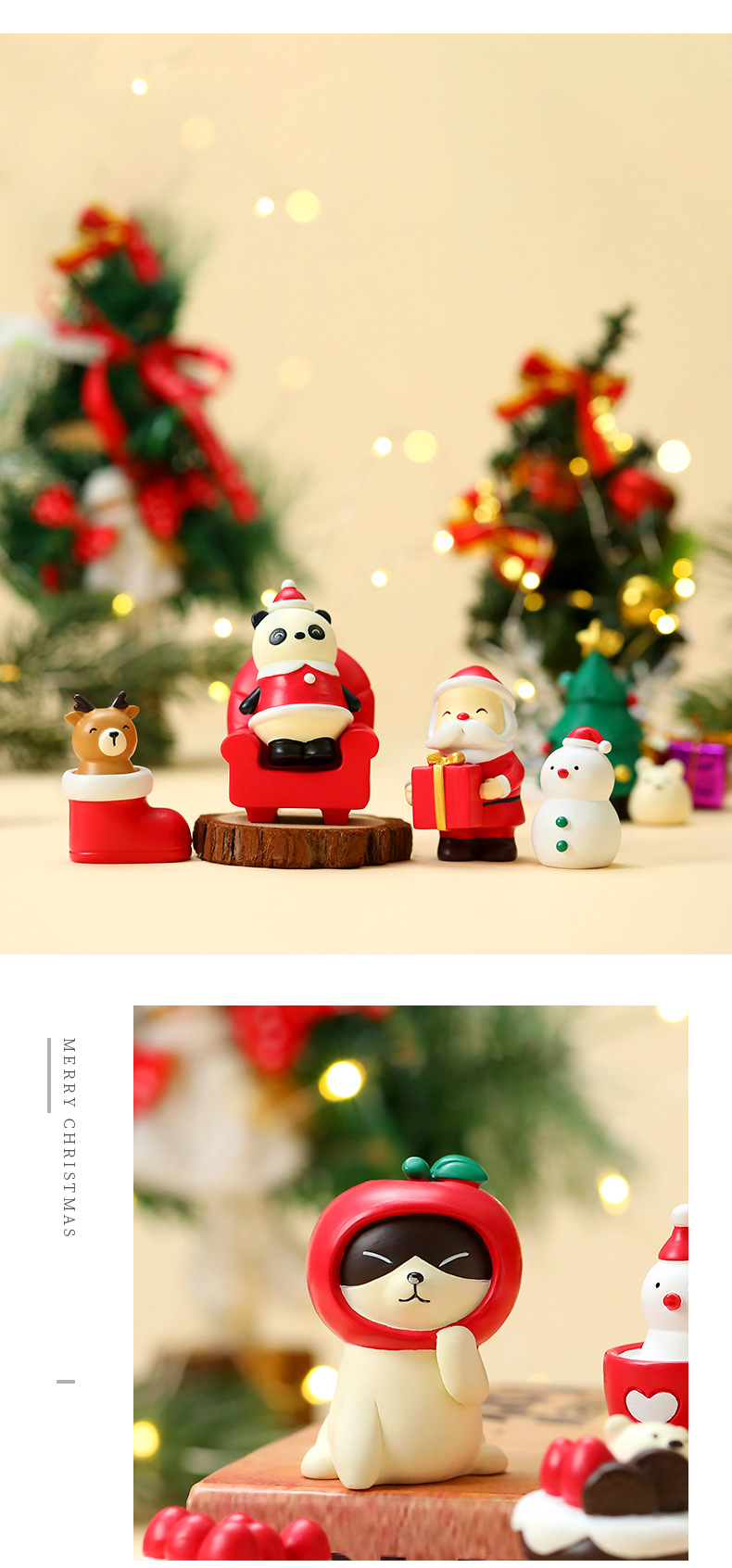 Christmas animal gifts, creative resin ornaments, Christmas rabbits, snowmen, elderly people, elk tabletons, home and living room decorations pic 16