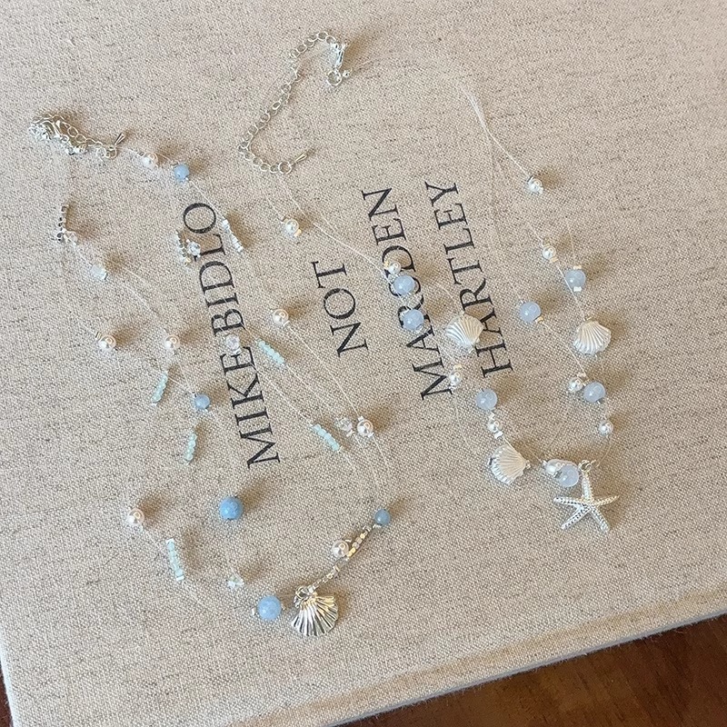 海边沙滩度假风贝壳轻奢项链ins小众设计感配饰编织绳甜美锁骨链详情28