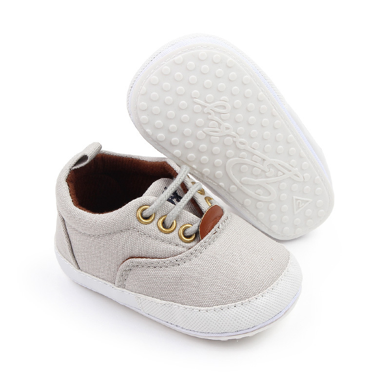 Spring and Autumn Soft rubber-soled multi-color canvas shoes, lace-up baby shoes, 0-1 year old infant casual shoes, walking shoes 2759 pic 27