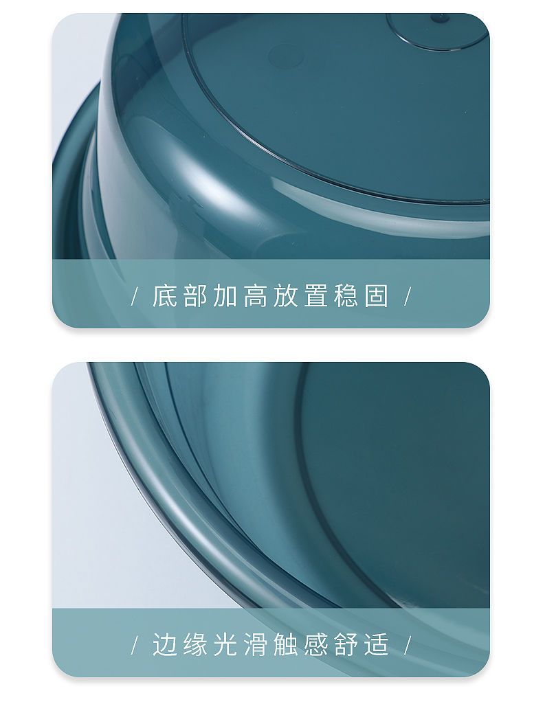 加厚透明洗脸盆家用儿童塑料脸盆宿舍洗衣洗菜盆子大号洗脚盆批发详情6