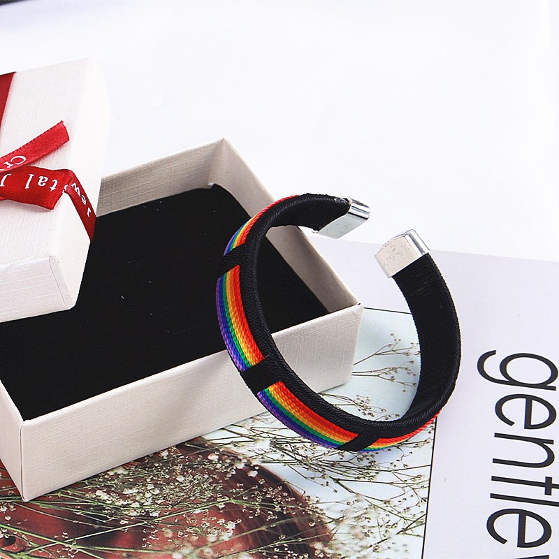 彩虹手环开口手环女闺蜜情侣手镯手表带韩版学生网红手链详情1