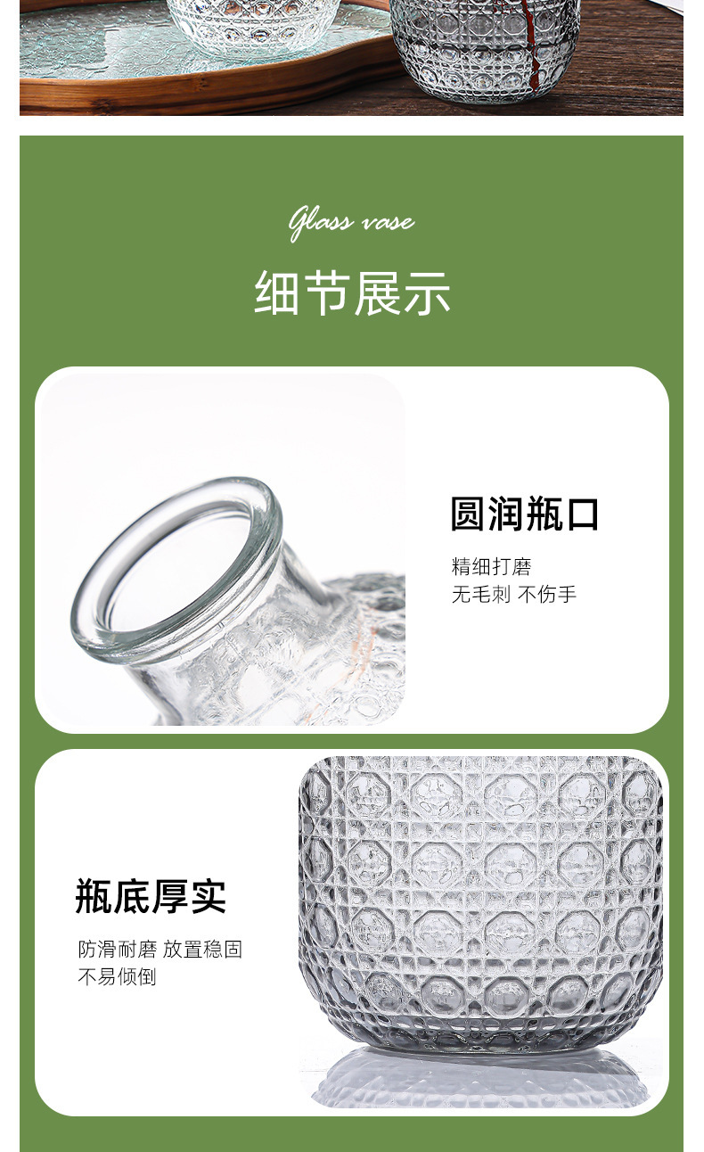 跨境新品 欧式风格 玻璃花瓶 ins风格 客厅桌面水养 插花瓶 创意装饰花瓶 水培摆设 其他分类详情7