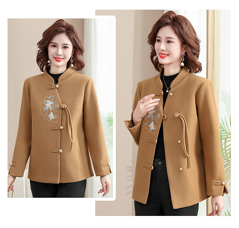 New autumn coat for middle-aged mothers in 2024, a new Chinese-style and stylish spring and autumn woolen overcoat for middle-aged and elderly women pic 44