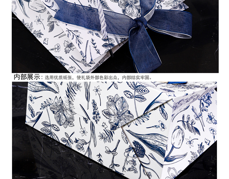 Factory direct sales of white cardstock Mid-Autumn Festival gift bags, extra-large size, birthday hand-held bags for clothing stores as souvenirs pic 11