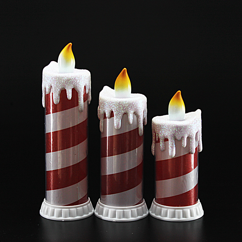 Red LED electronic striped simulation teardrop candle Christmas candle pic 3