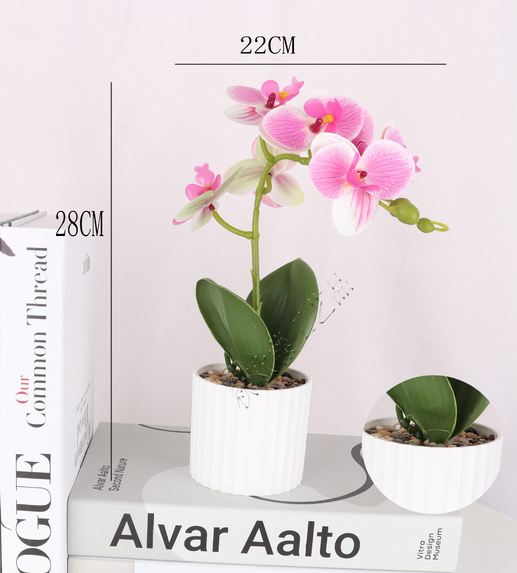 3D simulation Phalaenopsis 5-head potted plants/simulation bonsai/simulation flower creative interior small ornaments/Amazon factory direct pic 4