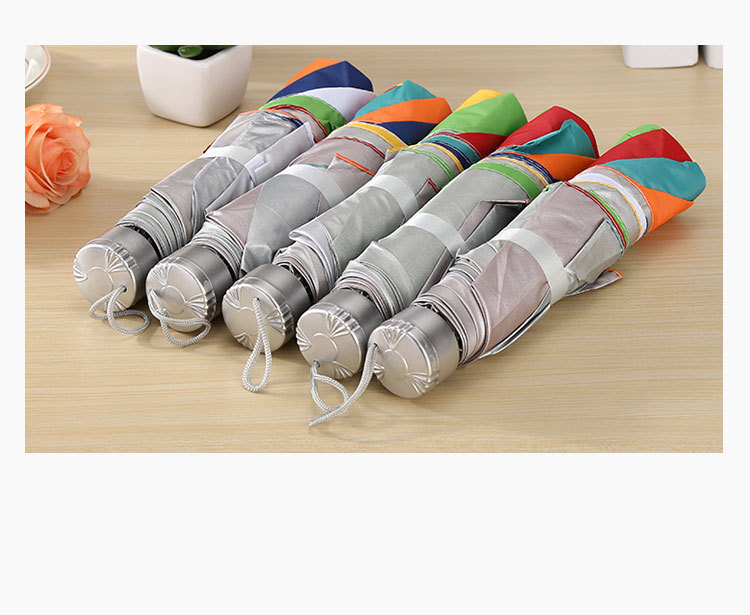 Korean version creative umbrella manufacturer direct sales portable rainbow silver gel sun protection umbrella gift advertisement folding umbrella pic 8