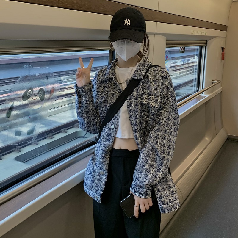 2022春秋新款中长款小香风设计感小众女装外套女薄款感上衣潮ins详情5