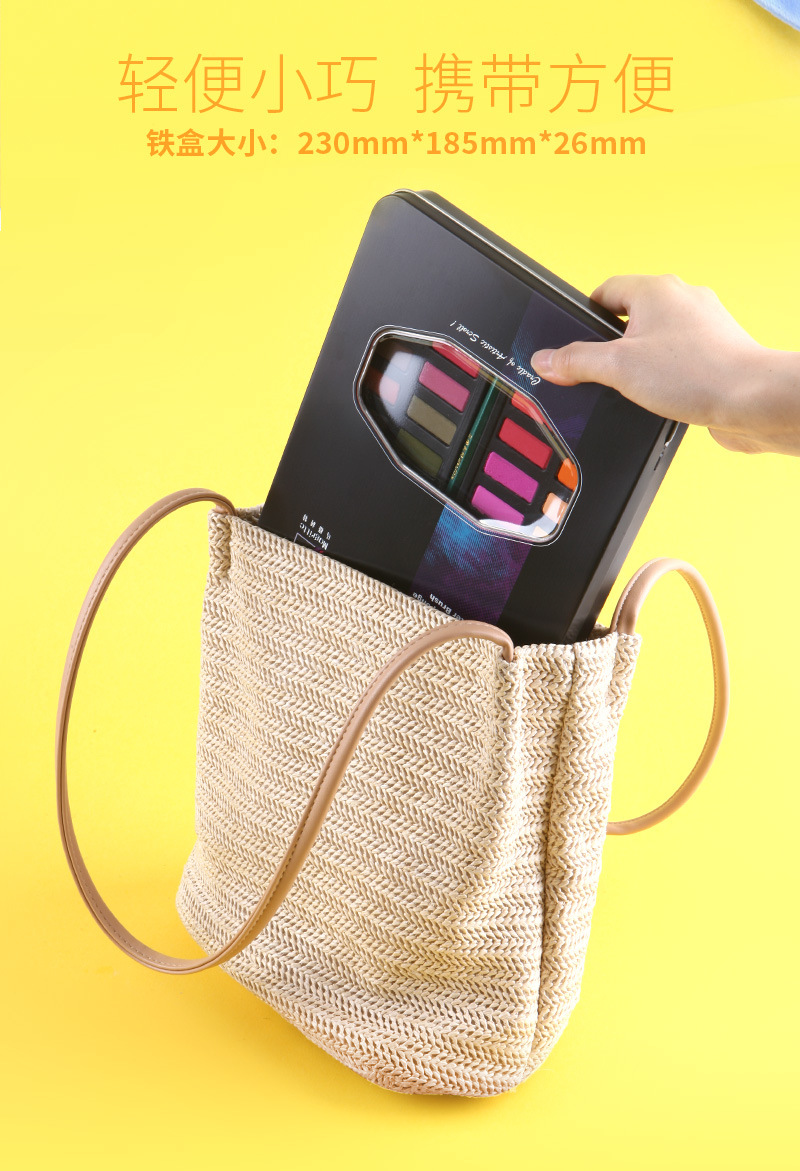 马格利特固体水彩跨境批发颜料绘画水粉入门全套便携粉饼手绘彩绘详情17