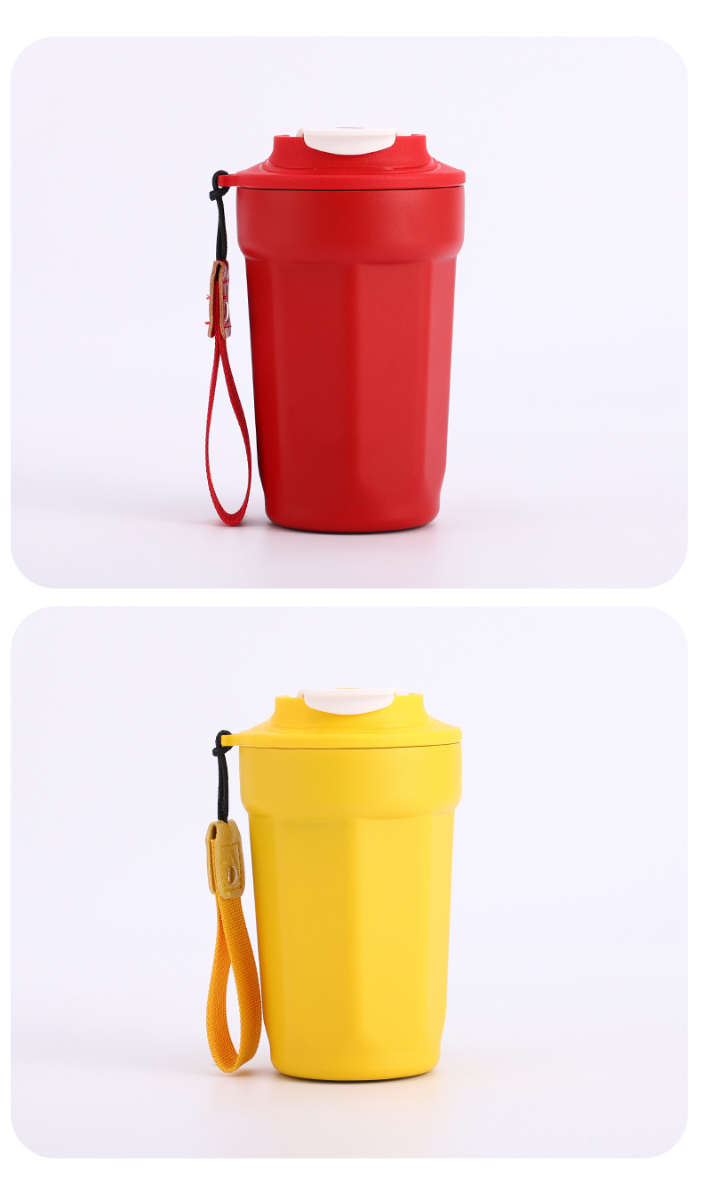 高颜值316不锈钢奇趣保温杯学生户外办公八角咖啡杯便携女提绳杯详情11